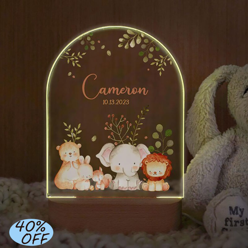 Baby Nursery Night Light - Custom Name Baby Night Light Personalized