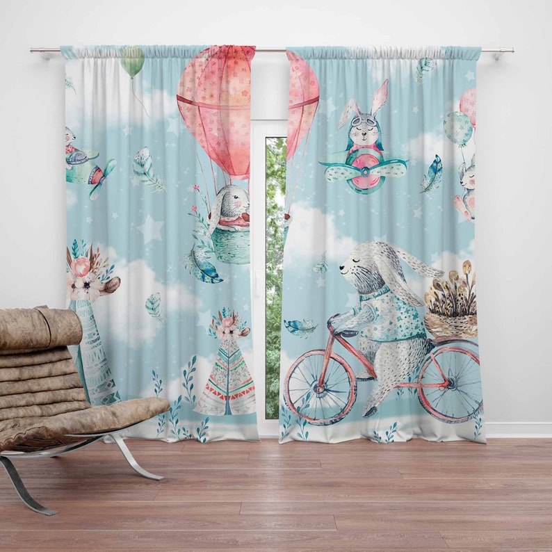 Baby Nursery Blackout Curtains - Little Bunny Nursery Curtain Kids Bedroom