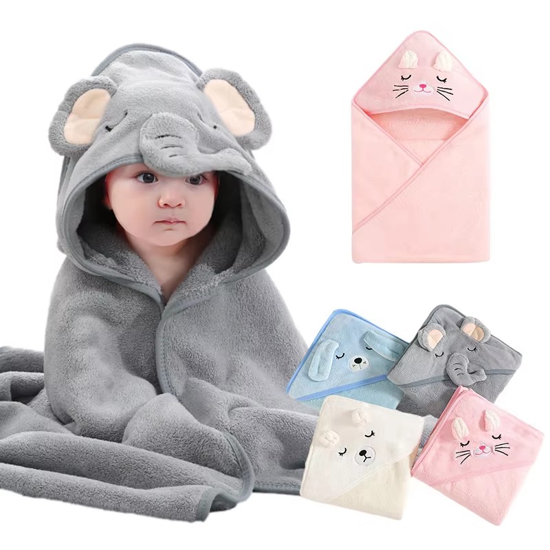 Baby Nursery Accessories - Cartoon Baby Bath Towels Soft Newborn