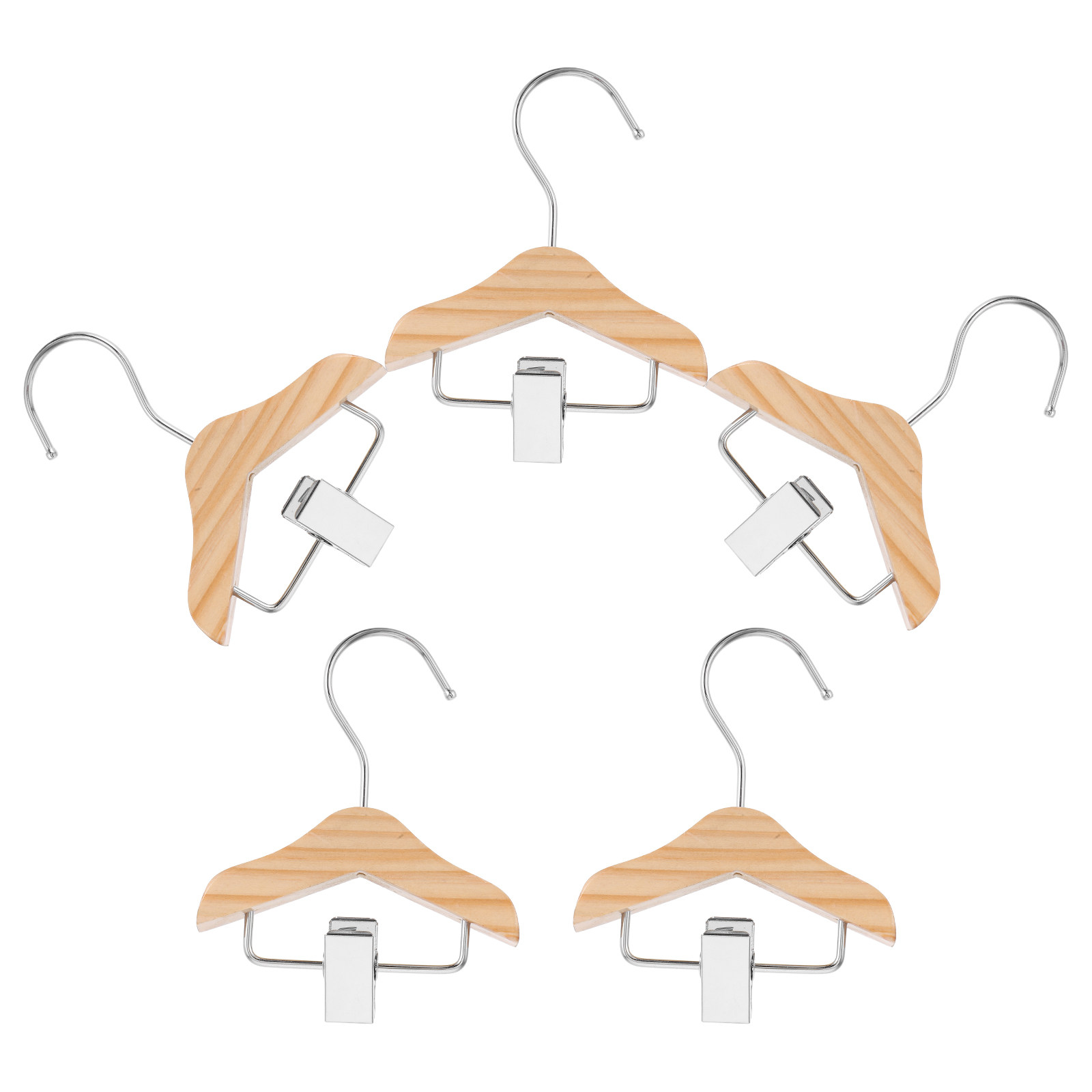 Baby Nursery Boy - 5Pcs Wood Mini Clothes Hangers for