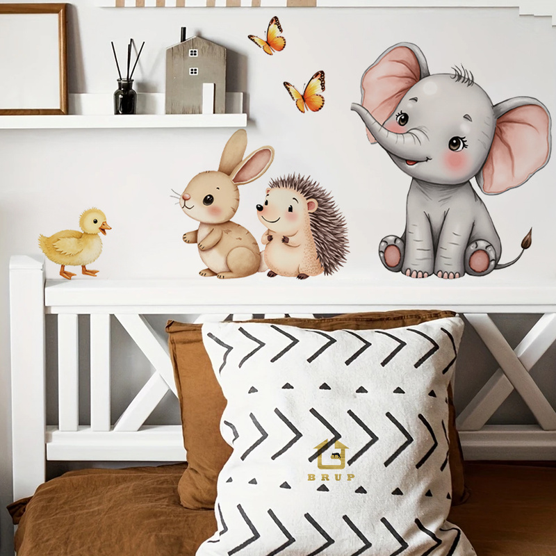 Baby Nursery Wall - Cartoon Animal Wall Sticker - Elephant