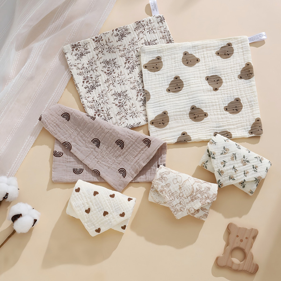 Baby Nursery Accessories - 3/5 Pieces of Gauze Square Towels,