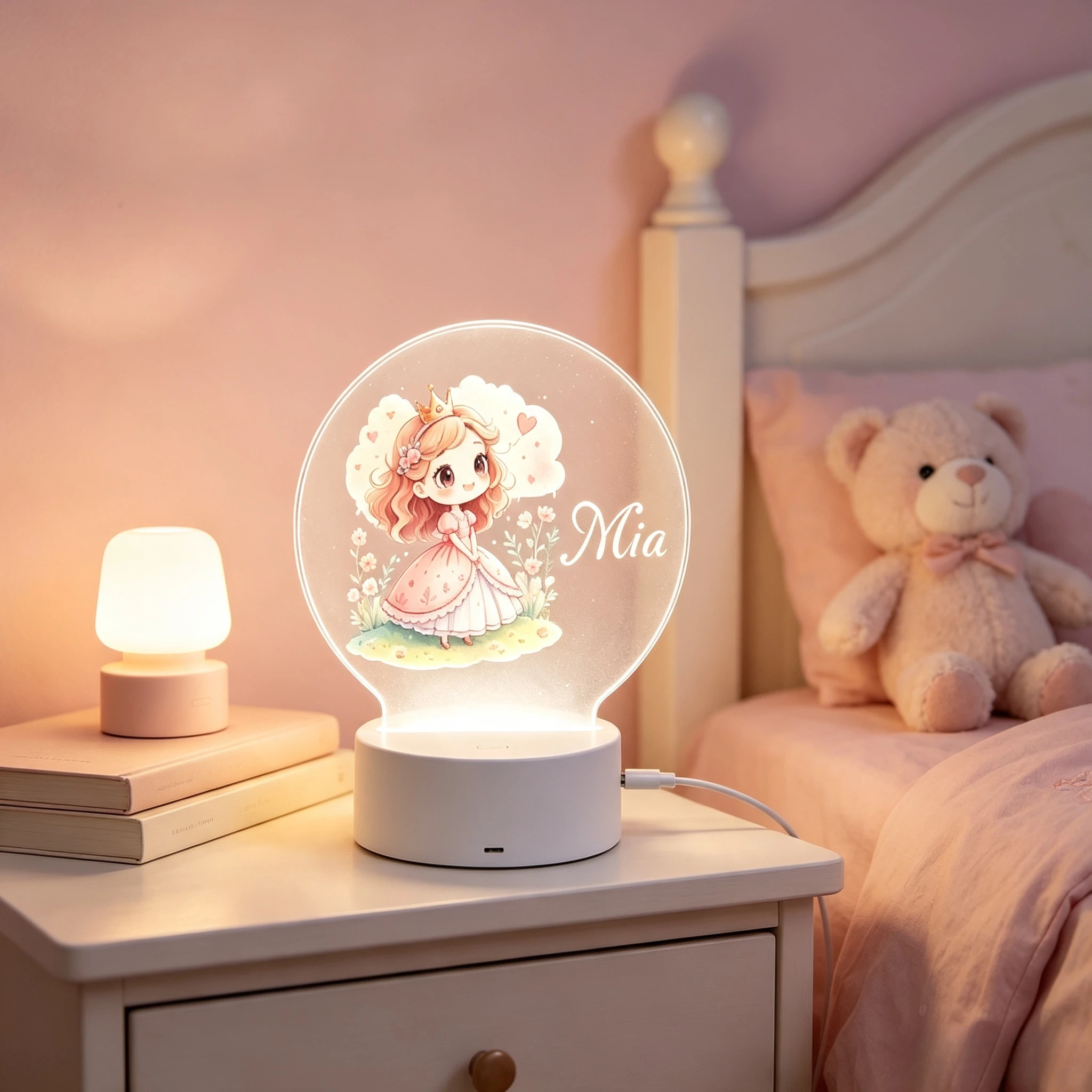 Cute Crown Little Princess Flo - Baby Nursery Night Light 评论和价格