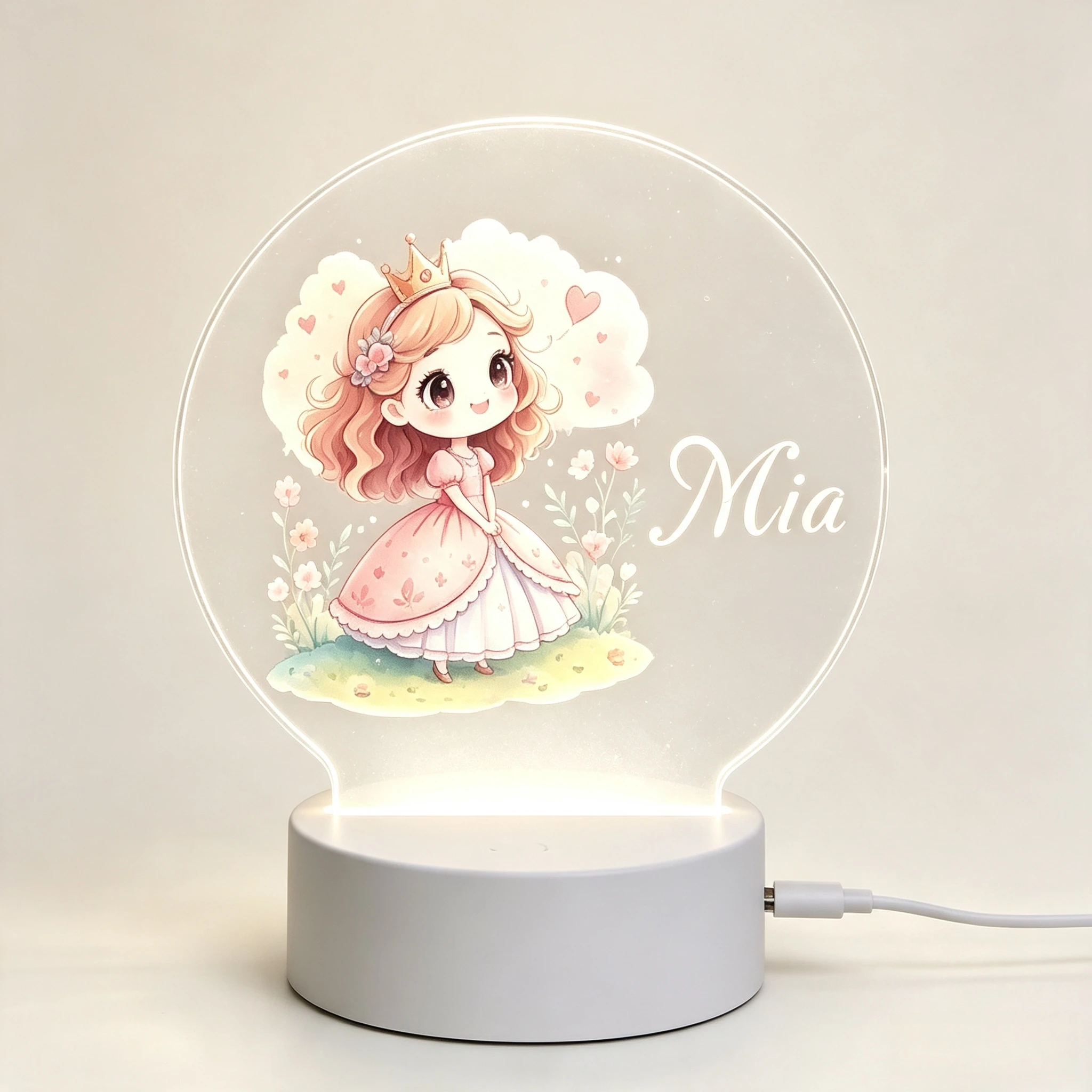 Cute Crown Little Princess Flo - Baby Nursery Night Light 评论和价格