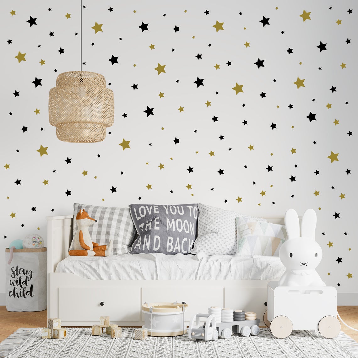 Cartoon 65Pcs Star Wall Sticke - Baby Nursery Furniture 评论和价格