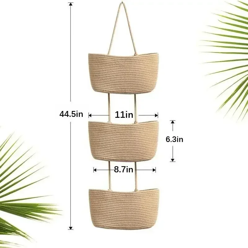 3-Tier Woven Cotton Hanging St - Baby Nursery Hooks 评论和价格