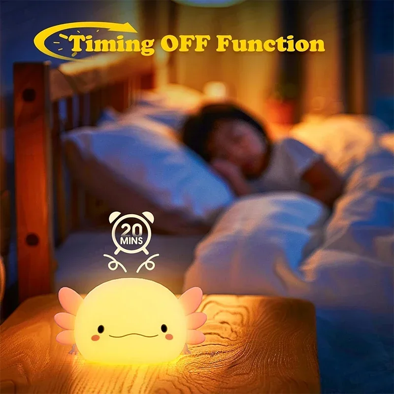 Cute Axolotl Night Light Silic - Baby Nursery Night Light 评论和价格