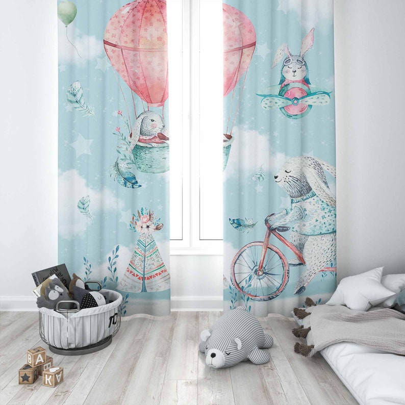 Little Bunny Nursery Curtain K - Baby Nursery Blackout Curtains 评论和价格