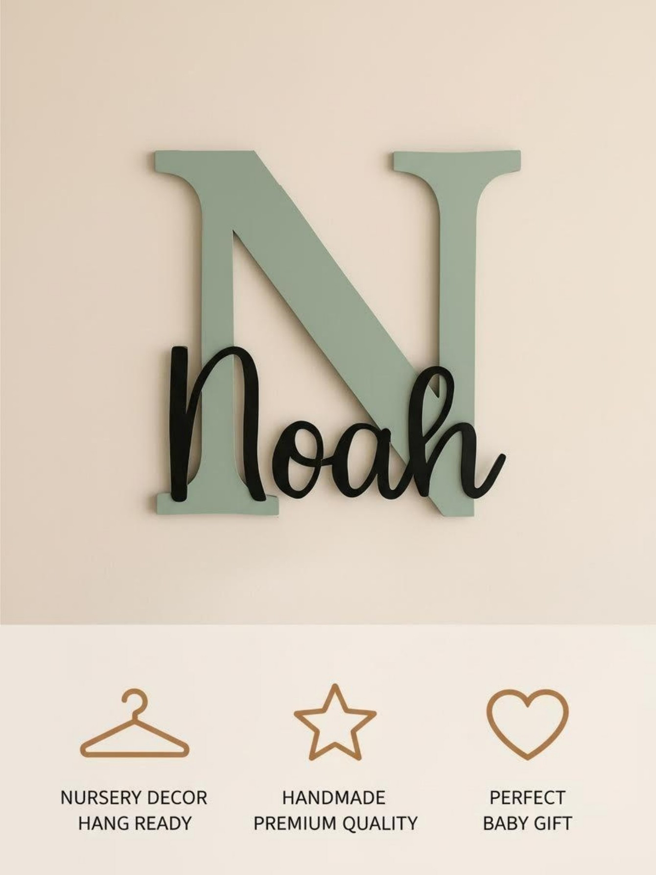 Custom Name Cloud Shaped Woode - Baby Nursery Wall 评论和价格