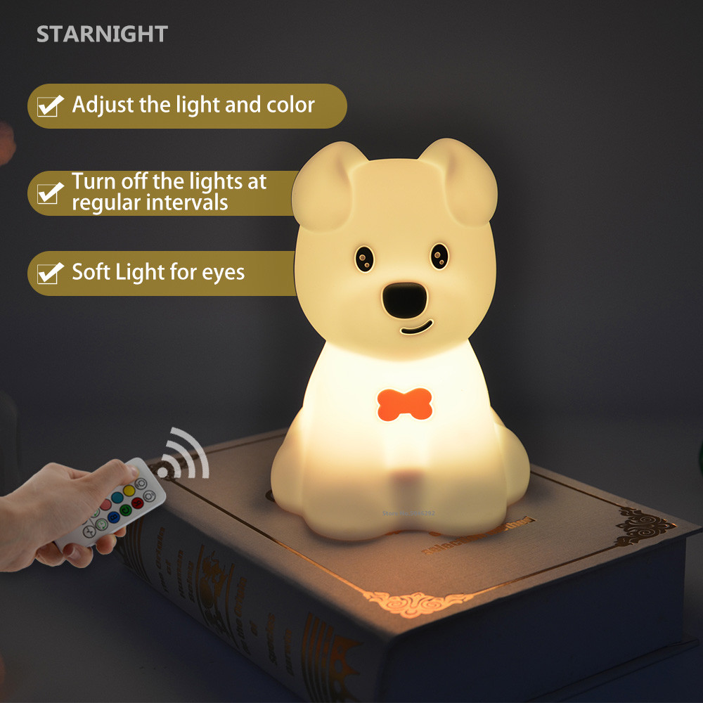 Dog LED Night Light Touch Sens - Baby Nursery Night Light 评论和价格
