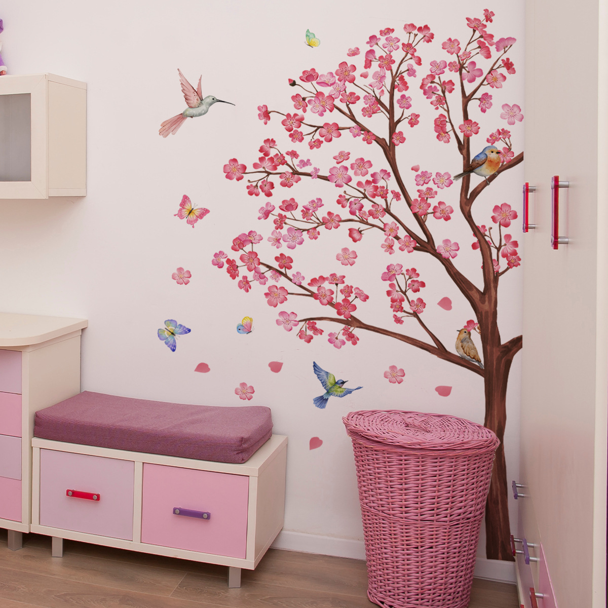 Watercolour Bird Flower Wall S - Baby Nursery Accessories 评论和价格
