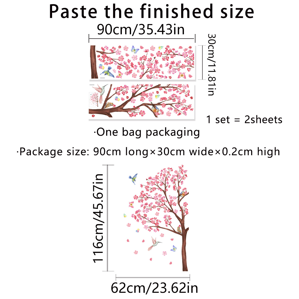 Watercolour Bird Flower Wall S - Baby Nursery Accessories 评论和价格