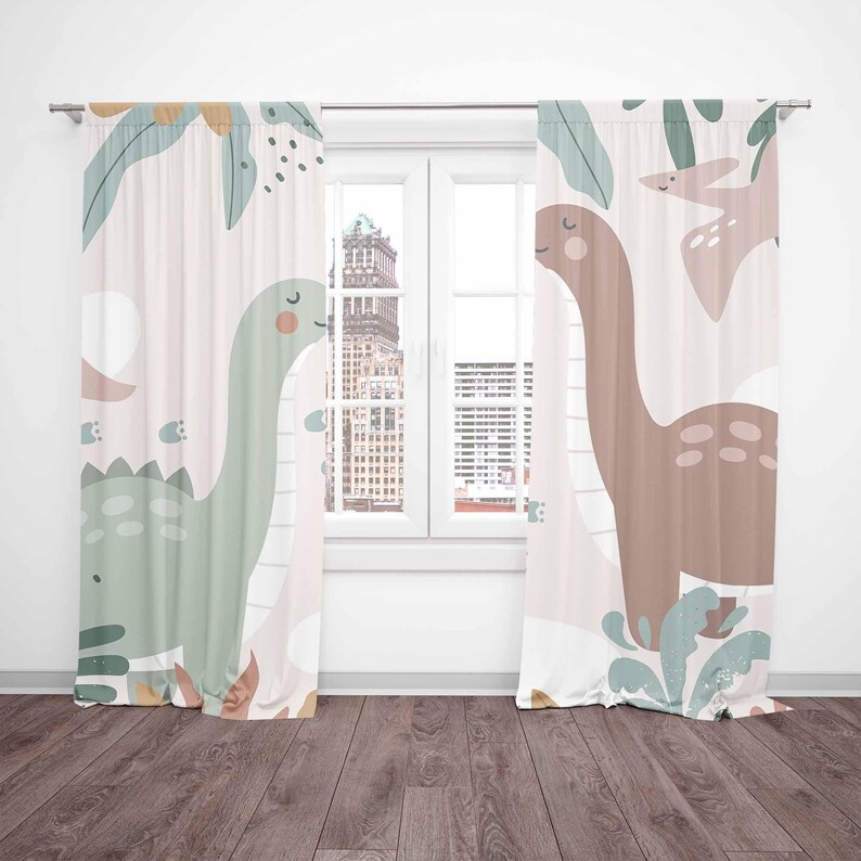 Dinosaur Nursery Curtains Dino - Baby Nursery Blackout Curtains 评论和价格