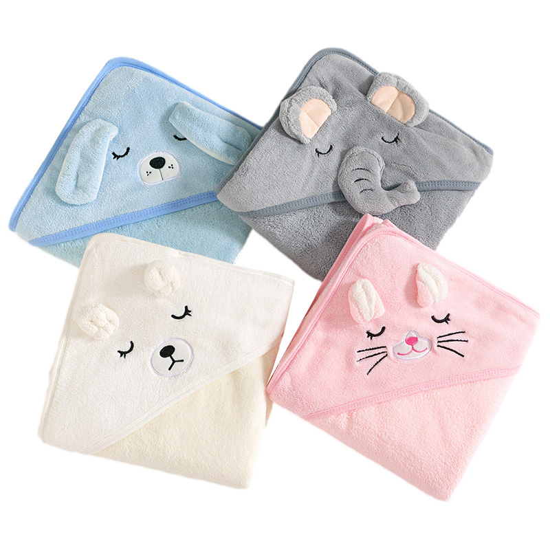 Cartoon Animal Baby Bath Towel - Baby Nursery Accessories 评论和价格