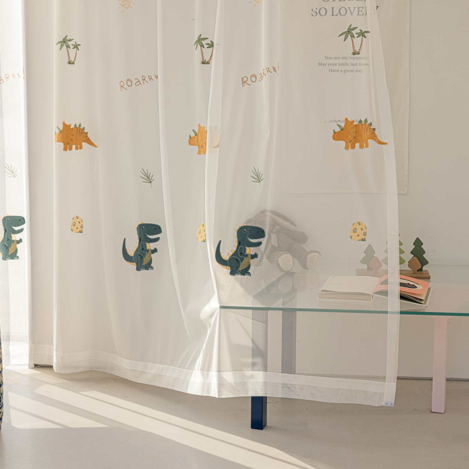Blue Cartoon Dinosaur Kids Bla - Baby Nursery Blackout Curtains 评论和价格