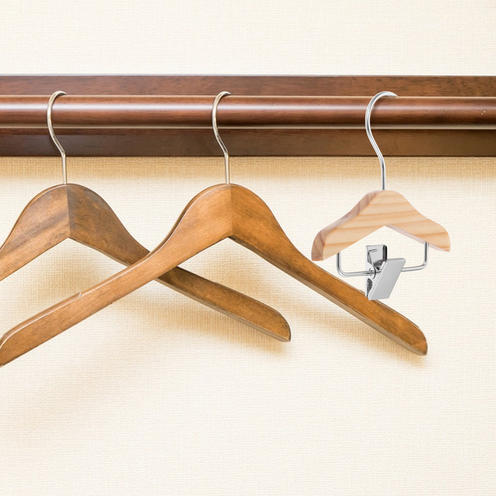 5Pcs Wood Mini Clothes Hangers - Baby Nursery Boy 评论和价格