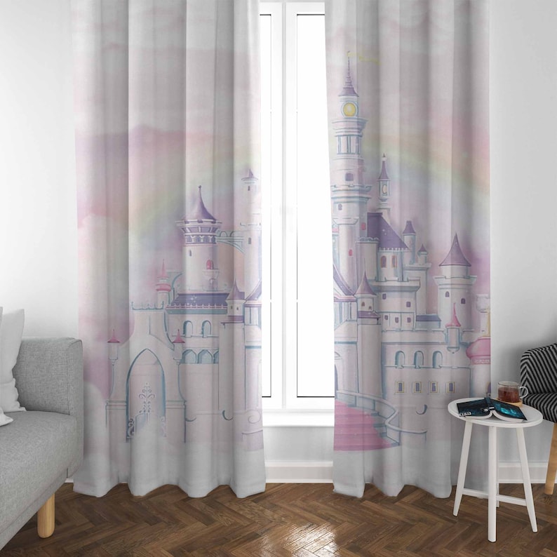 Princess Castle Nursery Curtai - Baby Nursery Blackout Curtains 评论和价格
