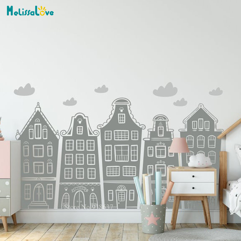 Scandinavian Houses & Clouds D - Baby Nursery Furniture 评论和价格
