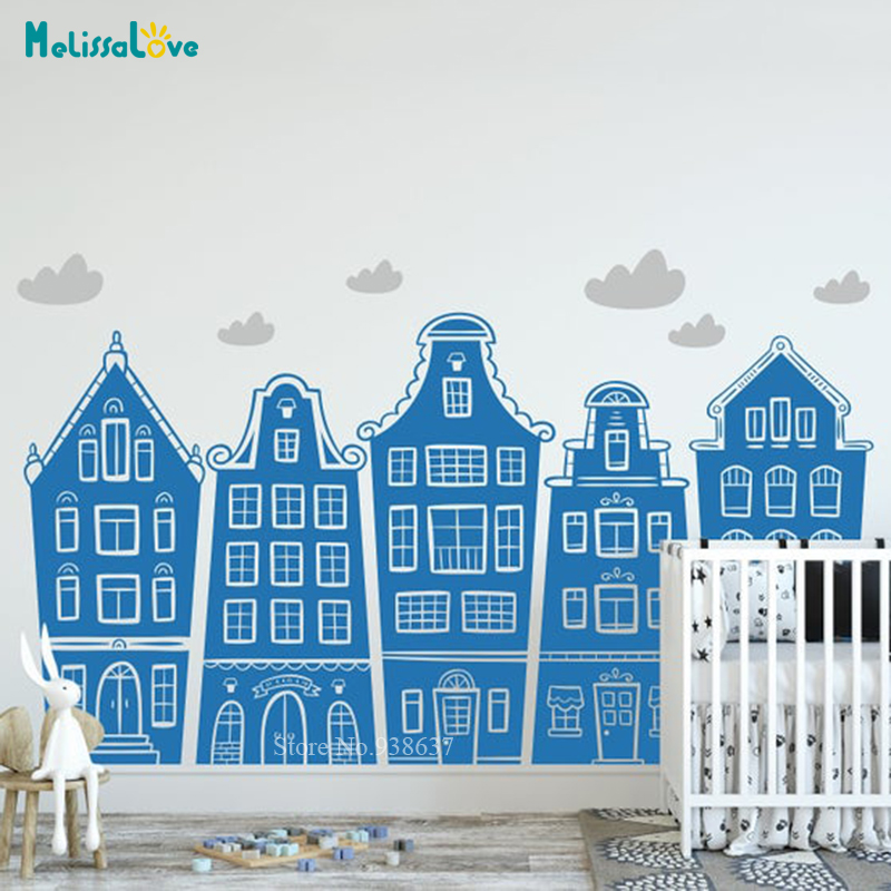 Scandinavian Houses & Clouds D - Baby Nursery Furniture 评论和价格