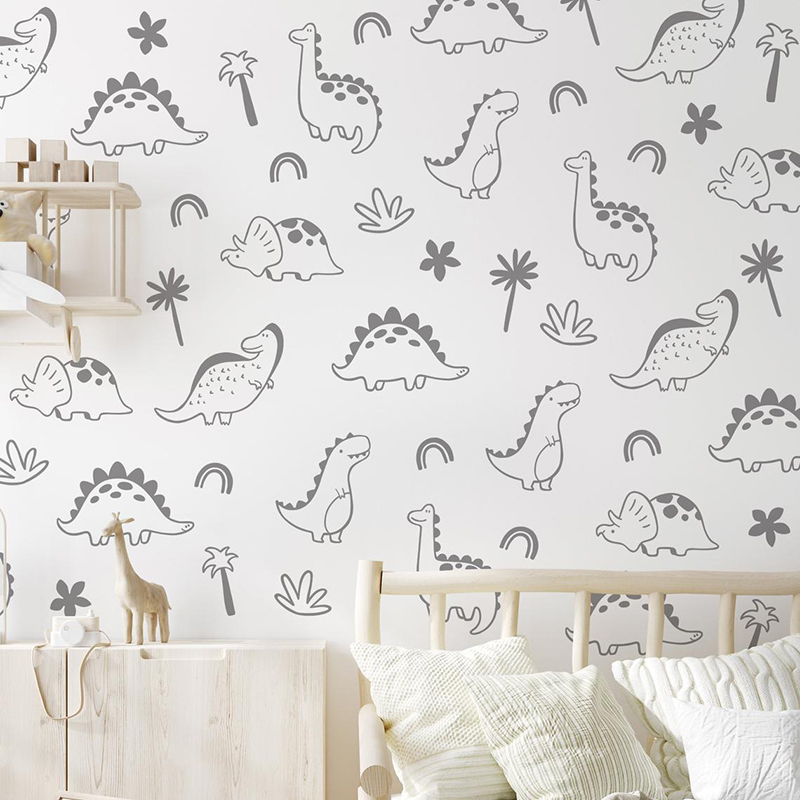 Geometric Dinosaur Tree Rainbo - Baby Nursery Furniture 评论和价格