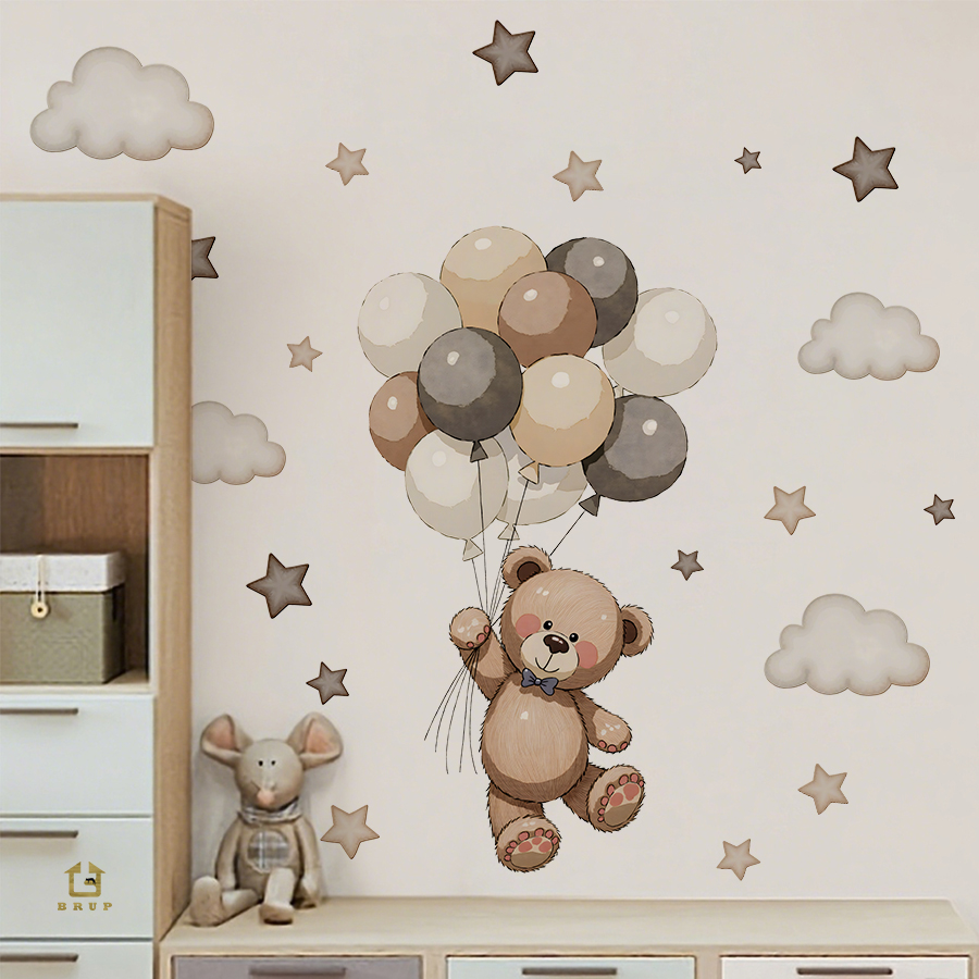 Adorable Teddy Bear Wall Decal - Baby Nursery Furniture 评论和价格