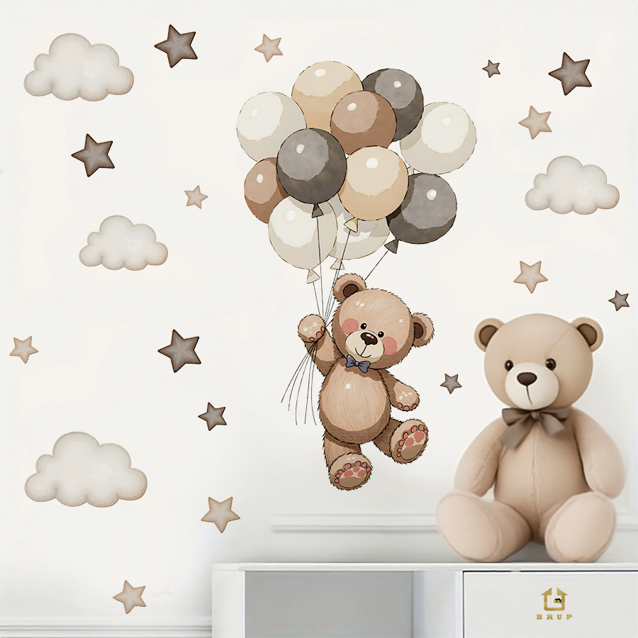 Adorable Teddy Bear Wall Decal - Baby Nursery Furniture 评论和价格