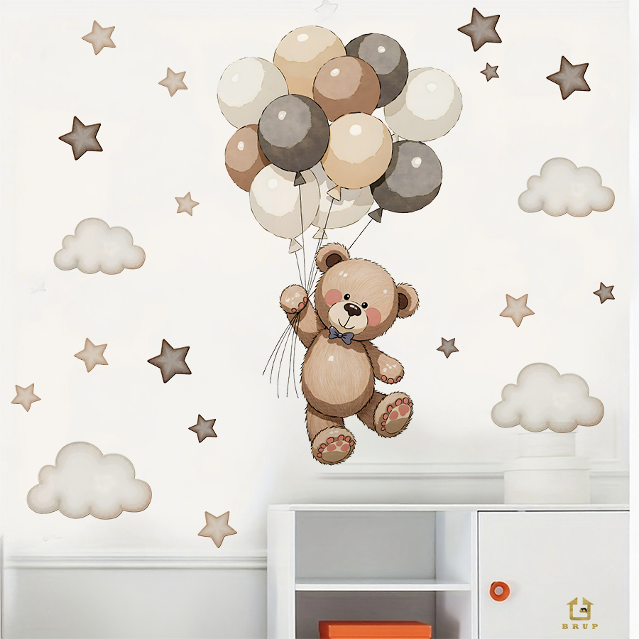 Adorable Teddy Bear Wall Decal - Baby Nursery Furniture 评论和价格