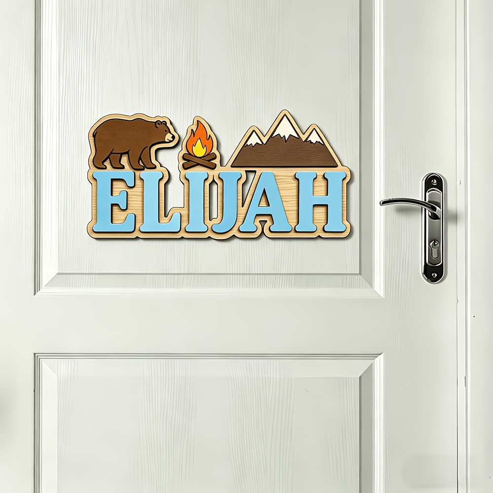 Customizable Bear & Campfire W - Baby Nursery Accent Wall 评论和价格