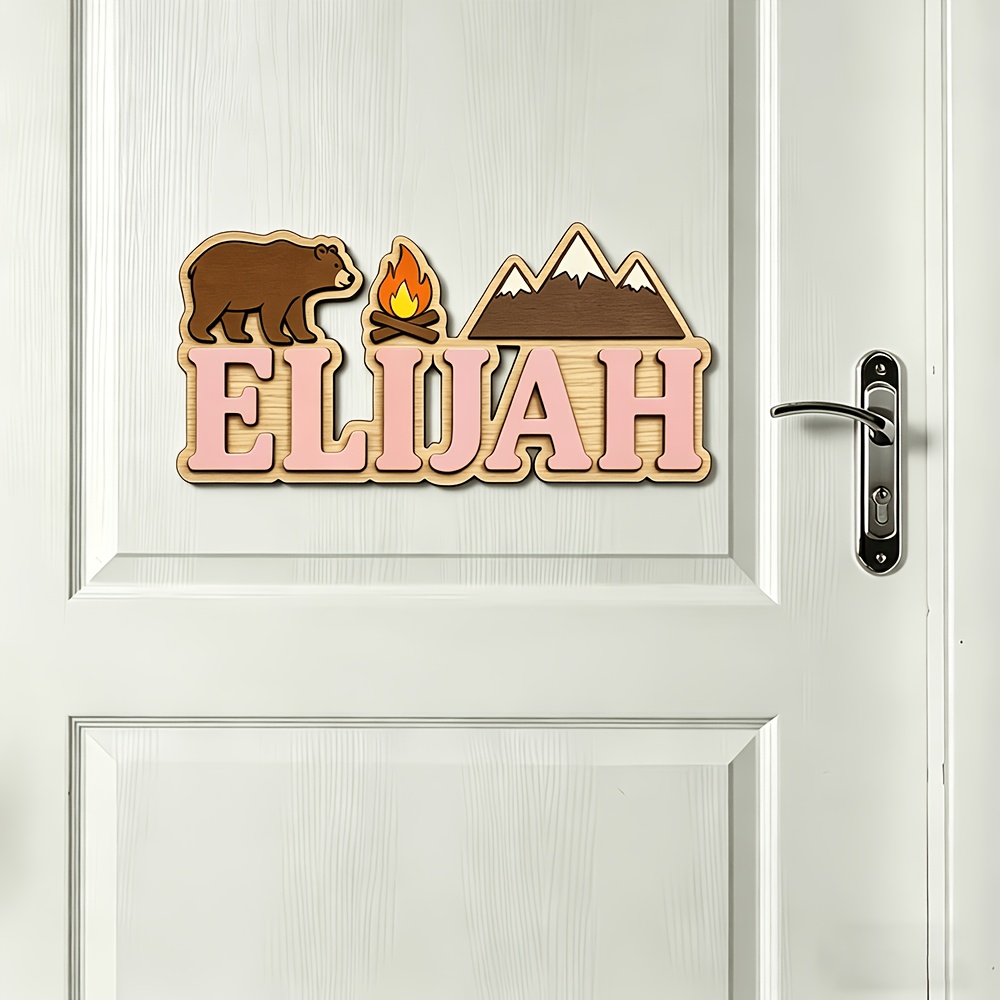 Customizable Bear & Campfire W - Baby Nursery Accent Wall 评论和价格